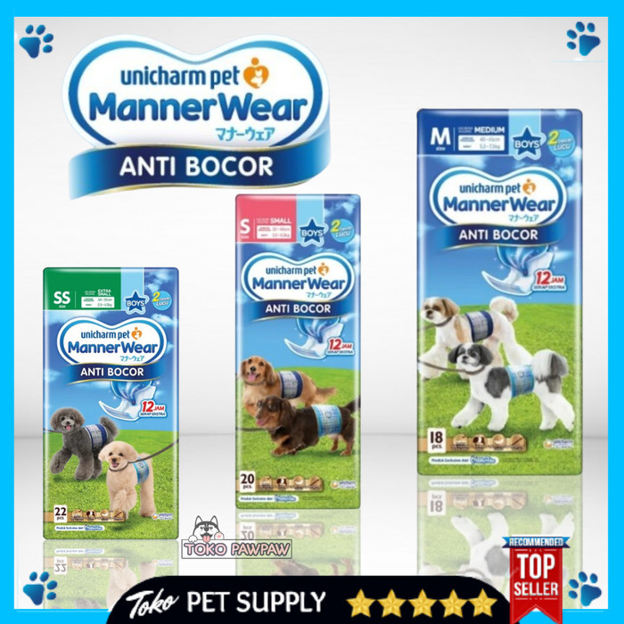 UNICHARM MANNER WEAR BOYS Pampers Anjing Jantan Popok Anjing Cowok Manner Wear Unicharm Pet