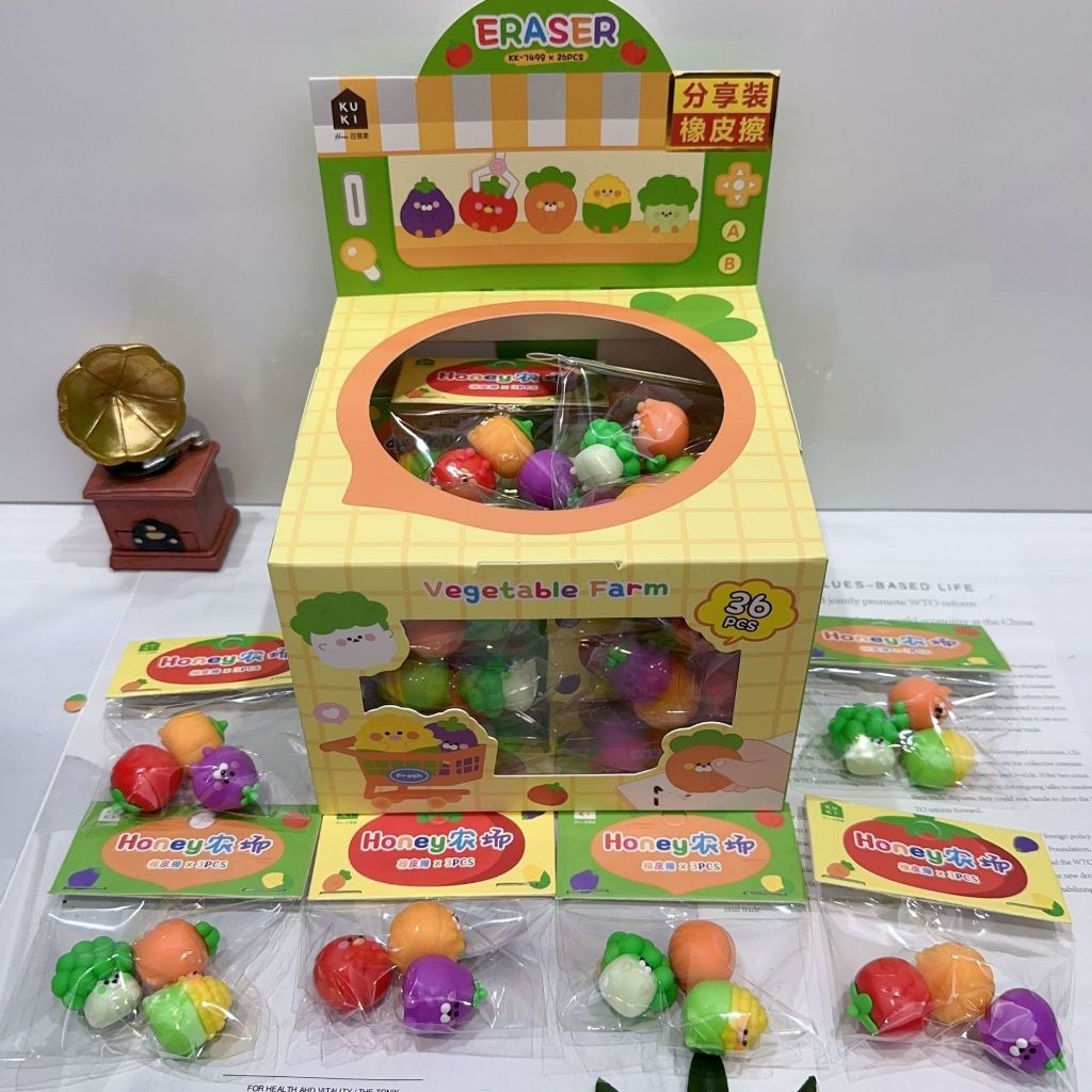 

Bellini - Set penghapus isi 3 biji bentuk sayuran lucu - 7498