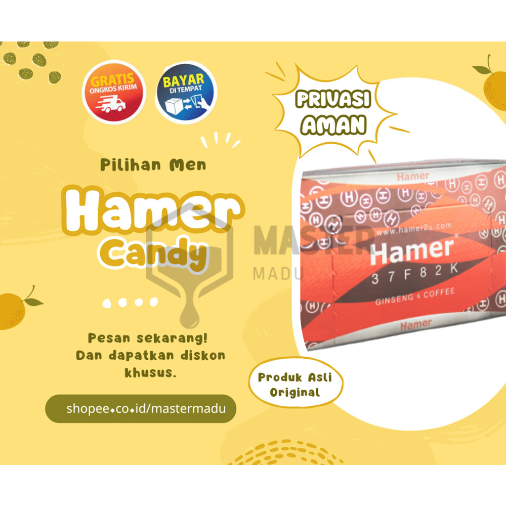 HamerCandy Original Permen Stamina Pria Dengan Ekstrak Ginseng Dan Coffee - Isi 30 Pcs