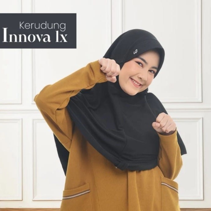 hijab sekolah instant rabbani innova lx original - Hitam, S