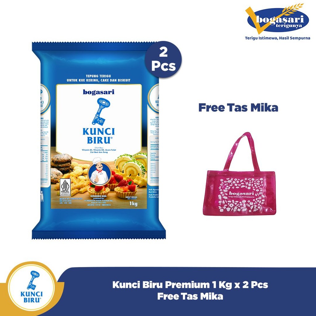 

Kunci Biru Premium 1Kg x 2 pcs gratis Tas Mika Pink