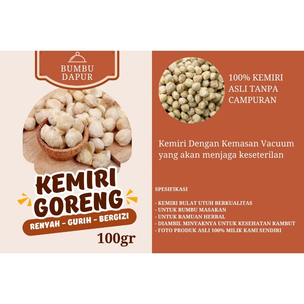 

Kemiri Bulat / Biji Kemiri Utuh Asli / Isi 100gr - 50gr / EMILA STORE