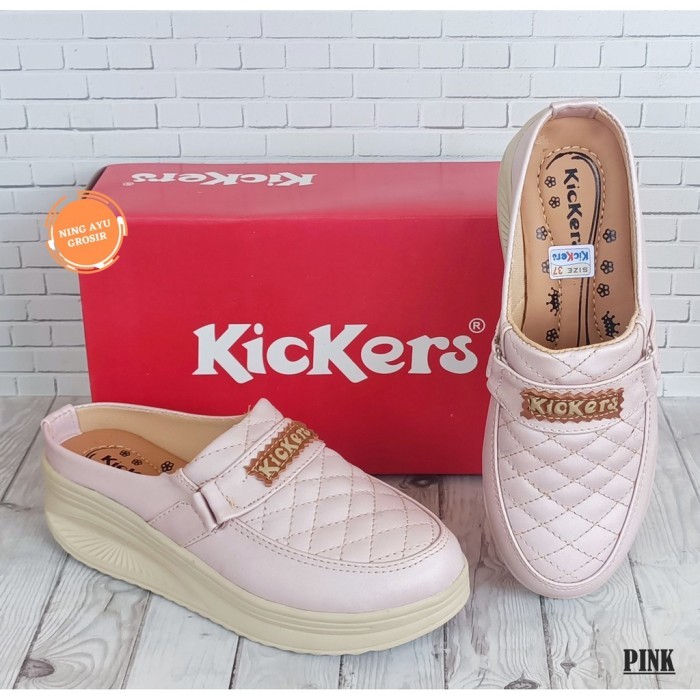 PROMO - Wedges slop kickers wanita semiglos / sepatu sandal slop kickers murah