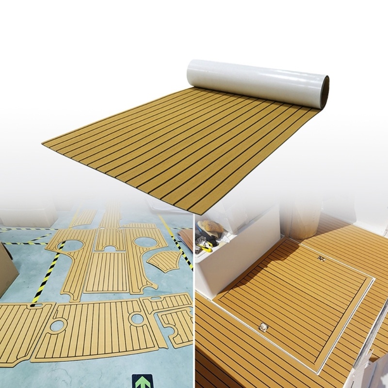Boat Flooring Decking EVA Foam Faux Teaks Boat Deck Self-Adhesive Decking Sheets Marine Flooring Non