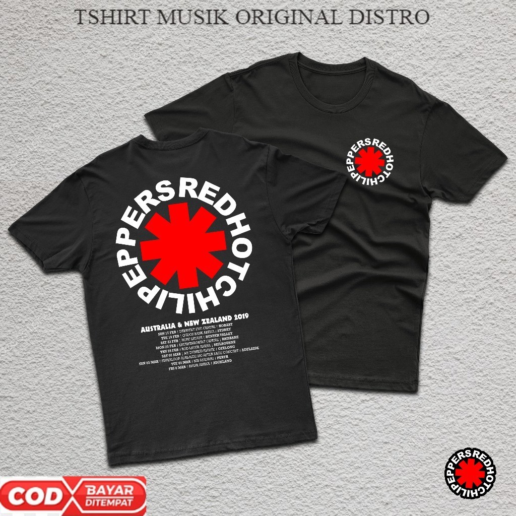 tshirt musik BAND RED HOT CHILI PEPPERS original distro | Kaos Red hot Chilli Peppers, RHCP shirt, B
