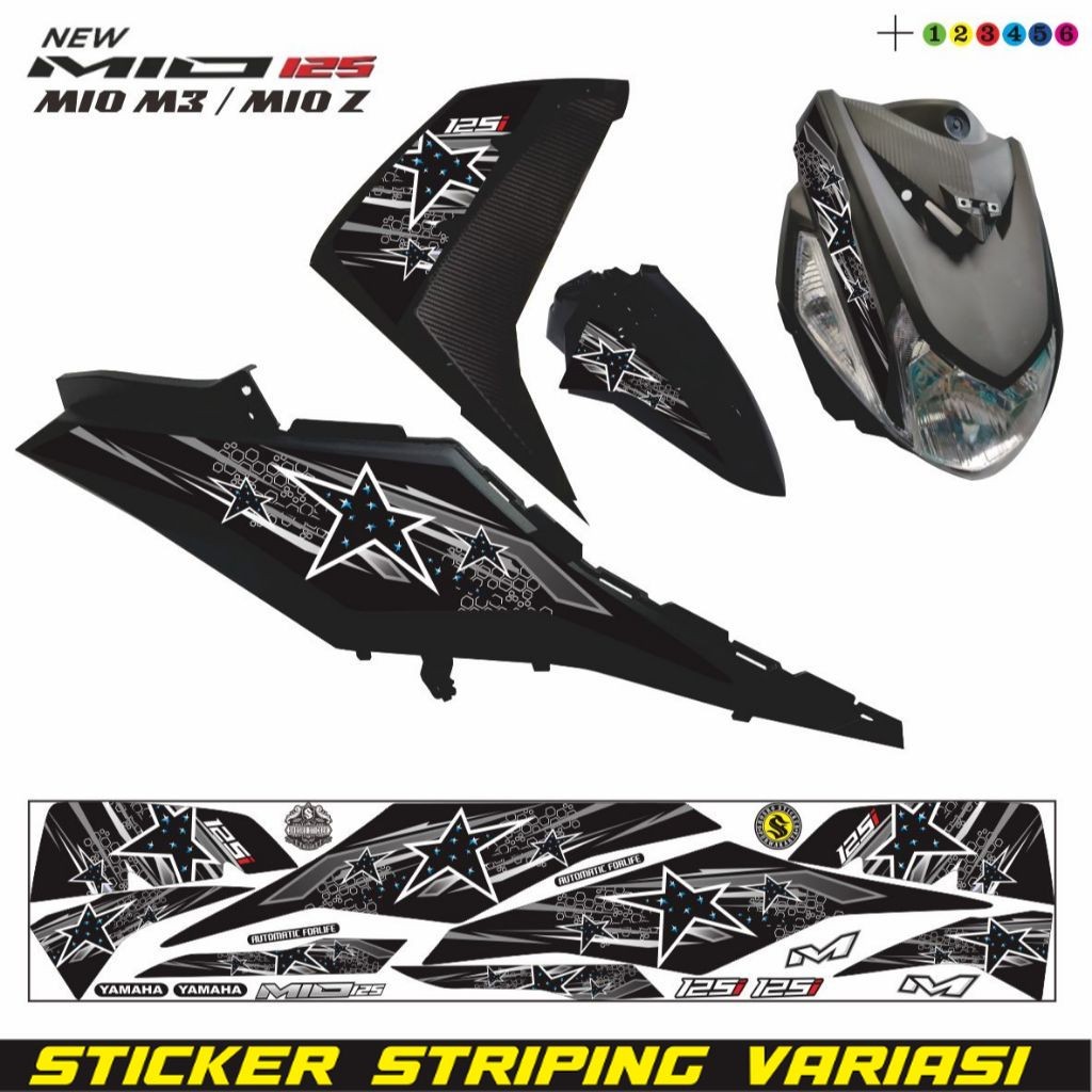 STIKER VARIASI LIS BINTANG MIO M3 MIO Z STIKER LIS SIMPLE POLET VARIASI