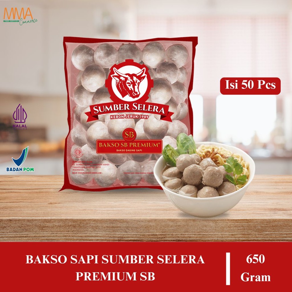 

Sumber Selera Bakso Daging Sapi SB Premium - 650 Gram isi 50 pcs / Bakso Sapi Enak Halal