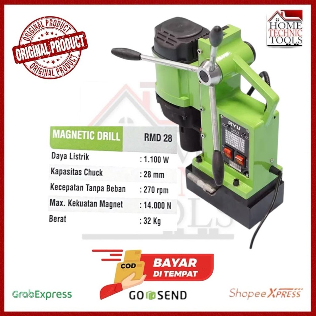 RYU MESIN BOR MAGNET 28mm / MAGNETIC DRILL BOR DUDUK / RMD28