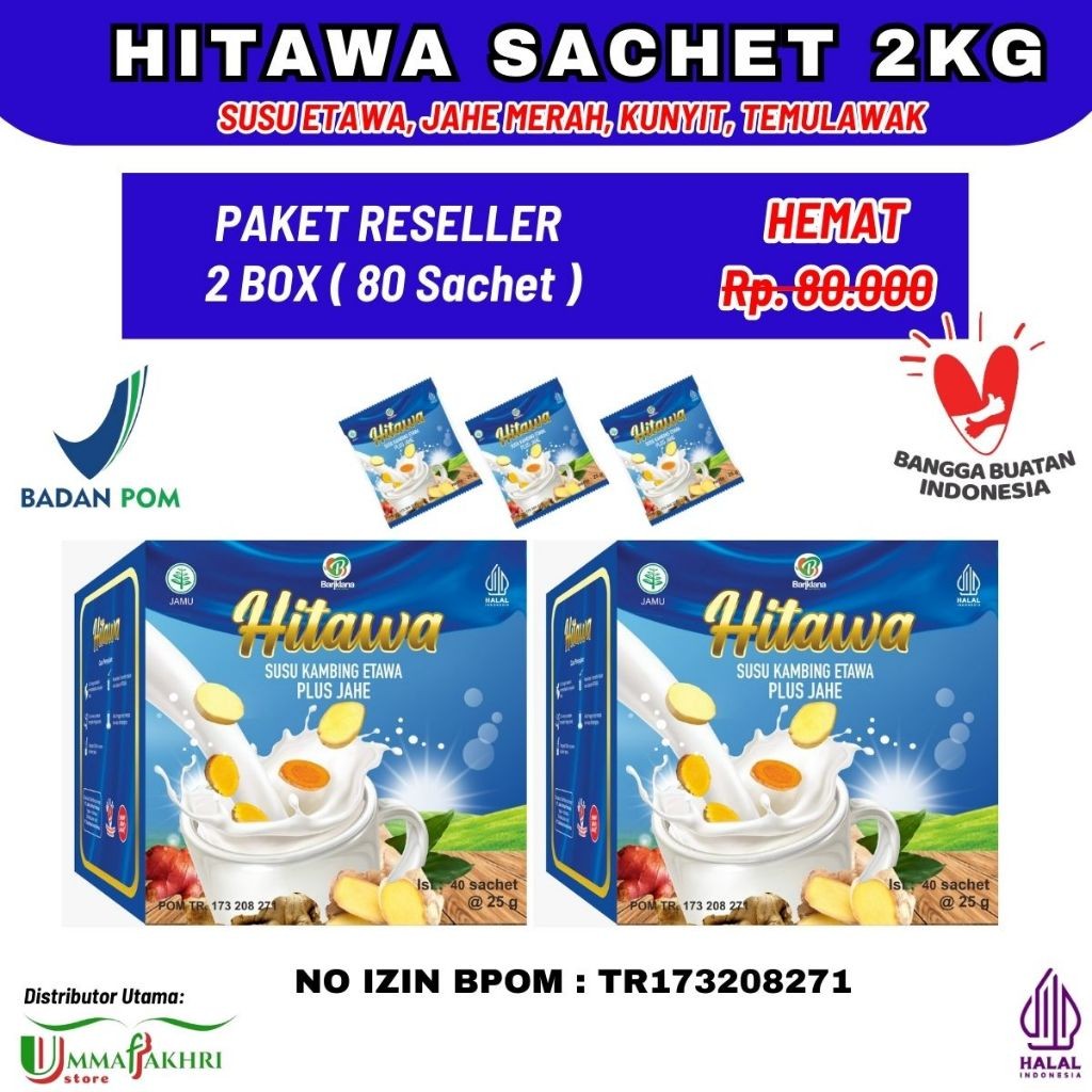 

[ PAKET RESELLER ] HITAWA SACHET 2 BOX isi 80 sachet