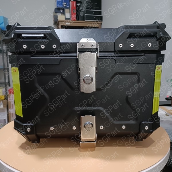 BOX MOTOR ALUMINIUM ALOY PREM 45LITER SGPART BAGASI BLKNG MTR MUAT2 HELM ANAK+BRACKET&KUNCI KEAMANAN