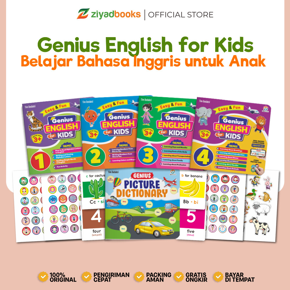 Ziyadbooks - Buku Anak - Belajar Bahasa Inggris Genius English For Kids