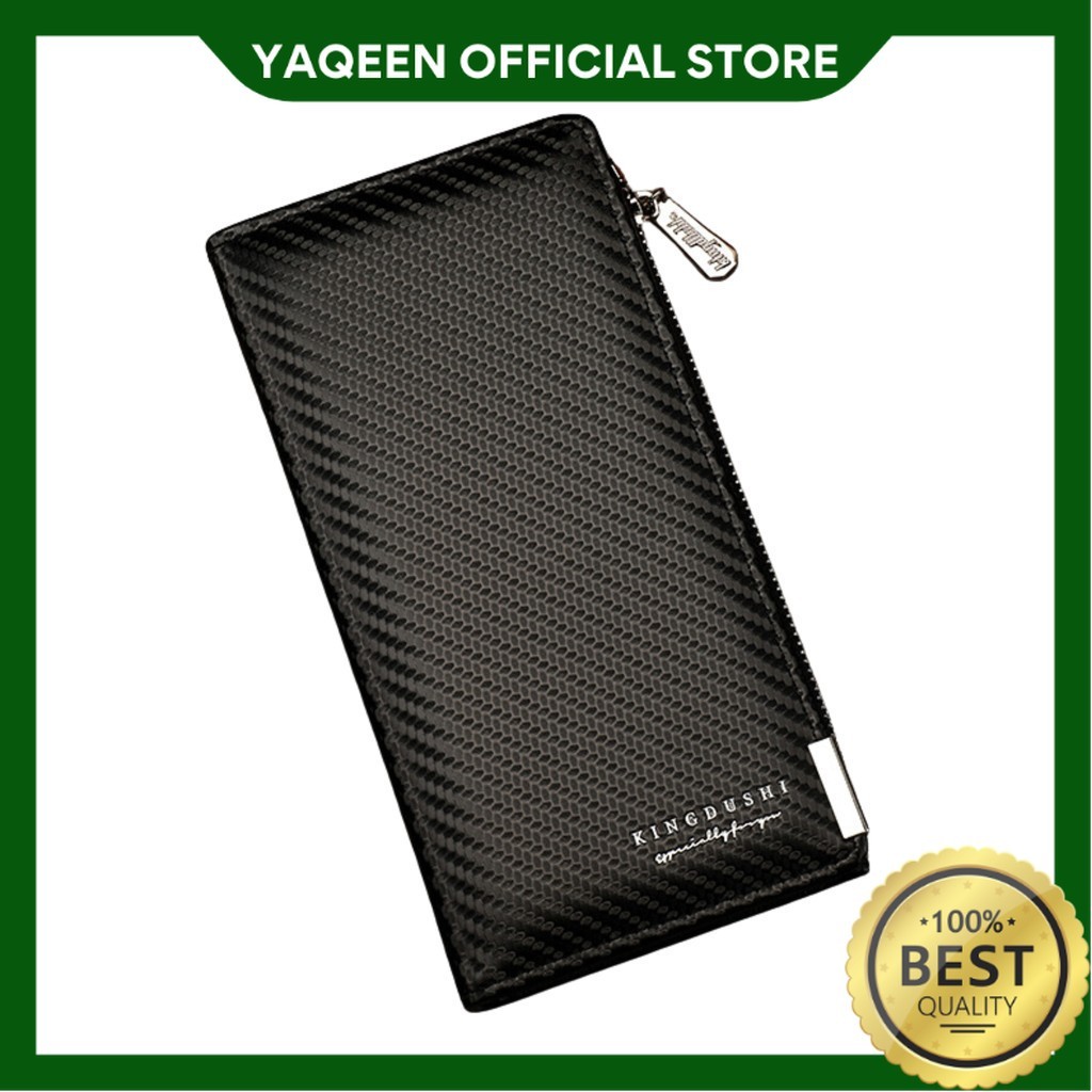 YAQEEN - DOMPET PANJANG DRUSILA PRIA  HITAM KULIT DISTRO MUAT KARTU BRANDED WA956B5 PREMIUM TERBARU