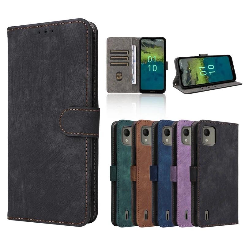 For Nokia C110 Case Wallet Anti-theft Brush Magnetic Flip Leather Cover For Nokia C110 NokiaC110 Pho
