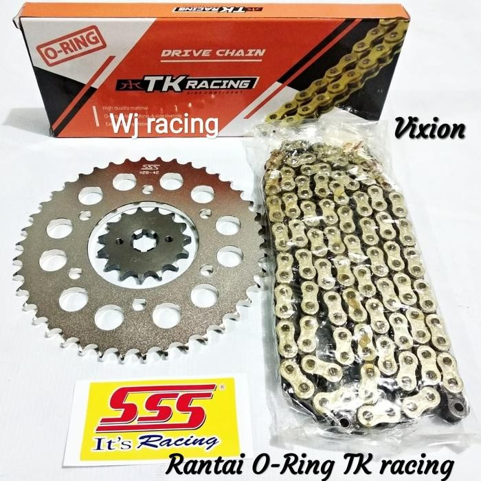 Gear Set SSS Vixion Old / New Vixion rantai O-Ring TK Racing 428HPO - 15, 44