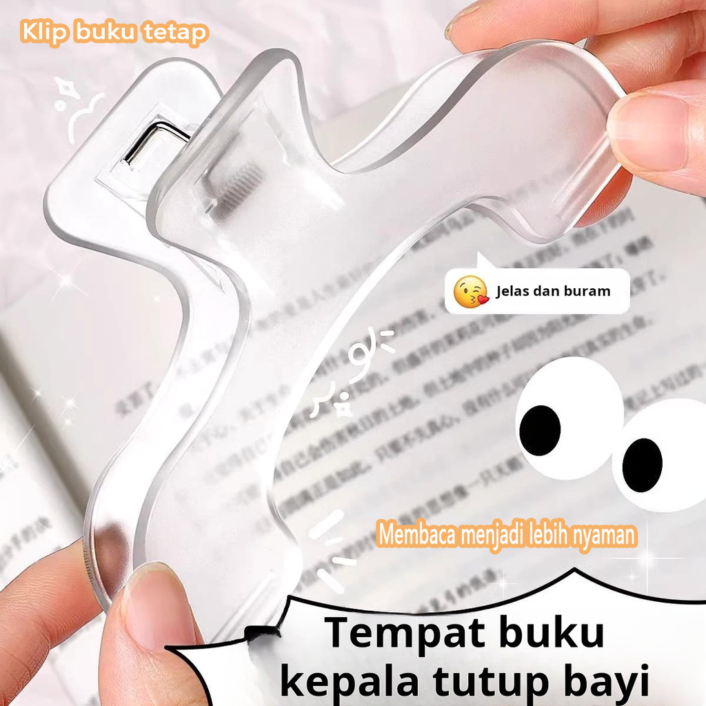 

Klip buku Baogaitou, buku catatan siswa transparan, alat pemecah skor piano, klip buku tekan, klip ekor panjang, klip file tiket