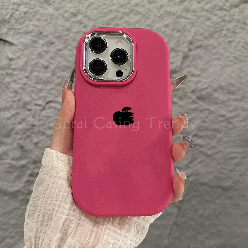 Casing Silikon Lembut Putih Logo Apple Cocok untuk model iPhone 16 11, 12, 13, 14, 15, iPhone 11 Pro
