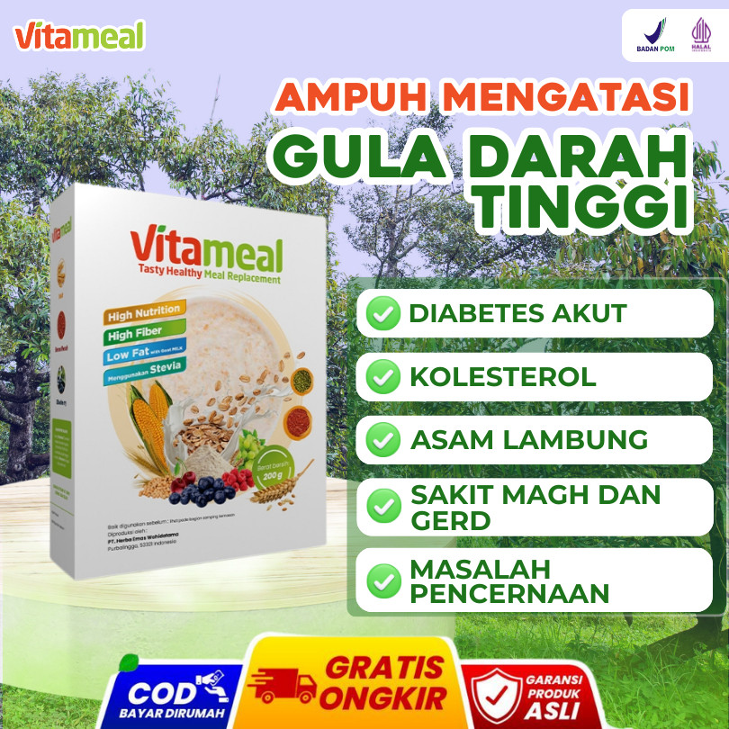 

New [DIJAMIN] Sereal Vitameal Multigrain Bantu Atasi Diabetes Asam Lambung Kolesterol VITAMAEL GERDPremium