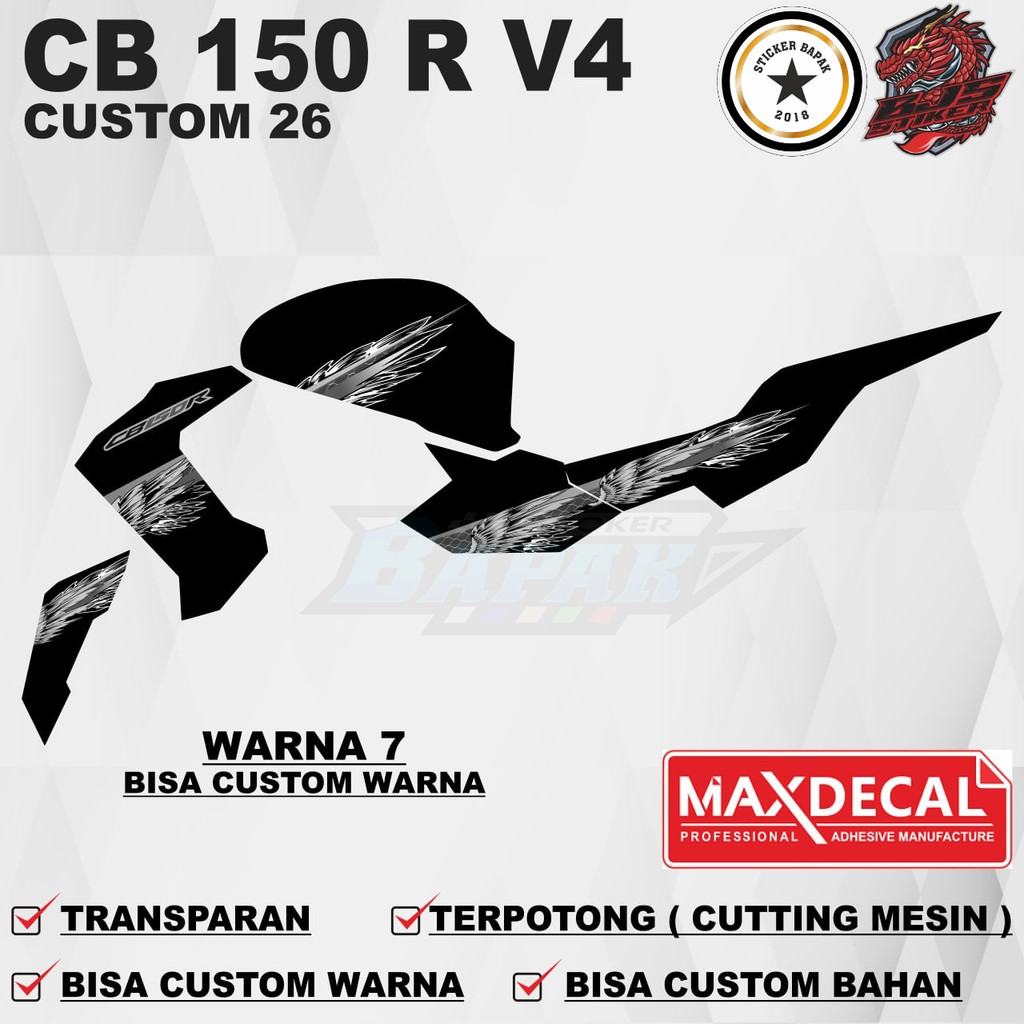 [COD] Striping Custom CB150R OLD V4 Stiker Variasi CB150R Lama Bahan Maxdecal Transparan