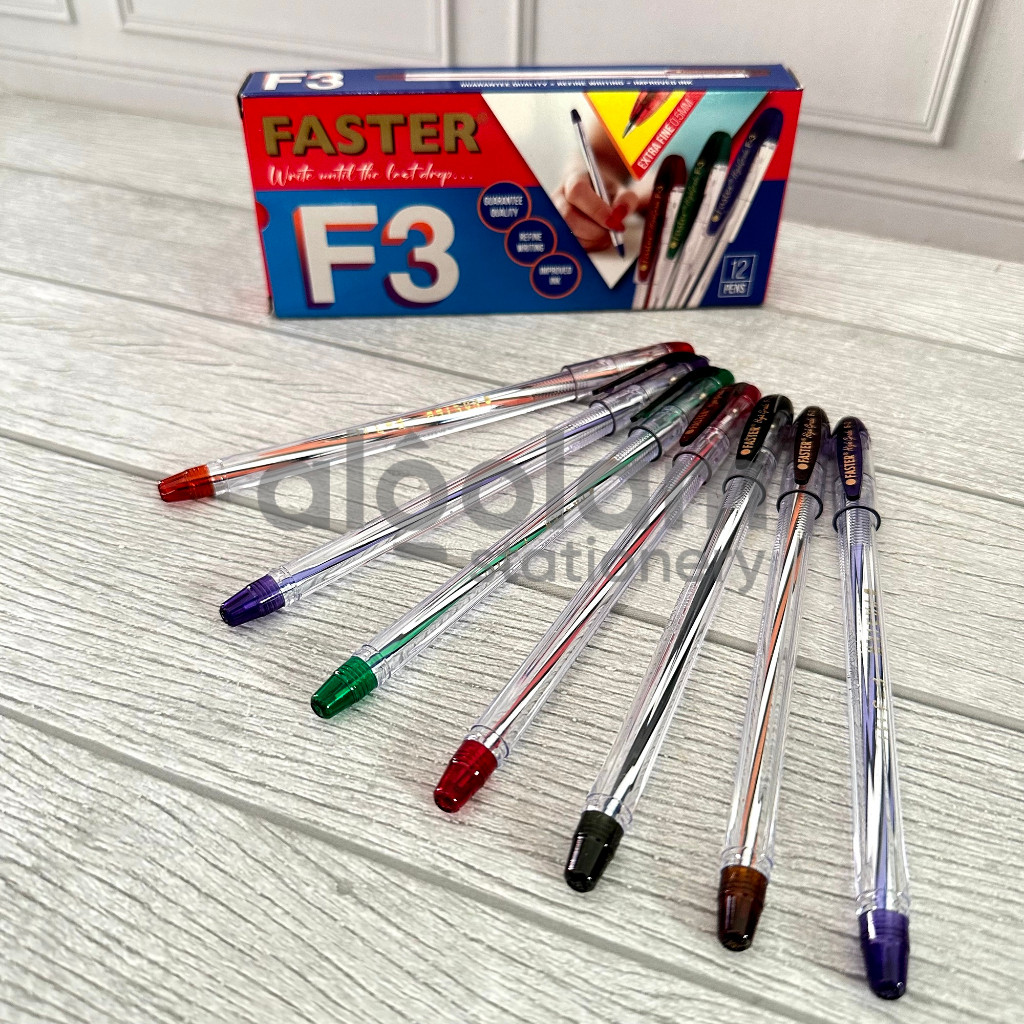 

SELUSIN ( 12 PCS ) Ballpoint Bolpen Faster F3 0.5 mm Pulpen Faster F3 0.5mm