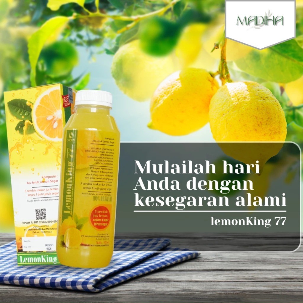 

Lemon King 77 Minuman Sari Lemon Asli Isi 500ml