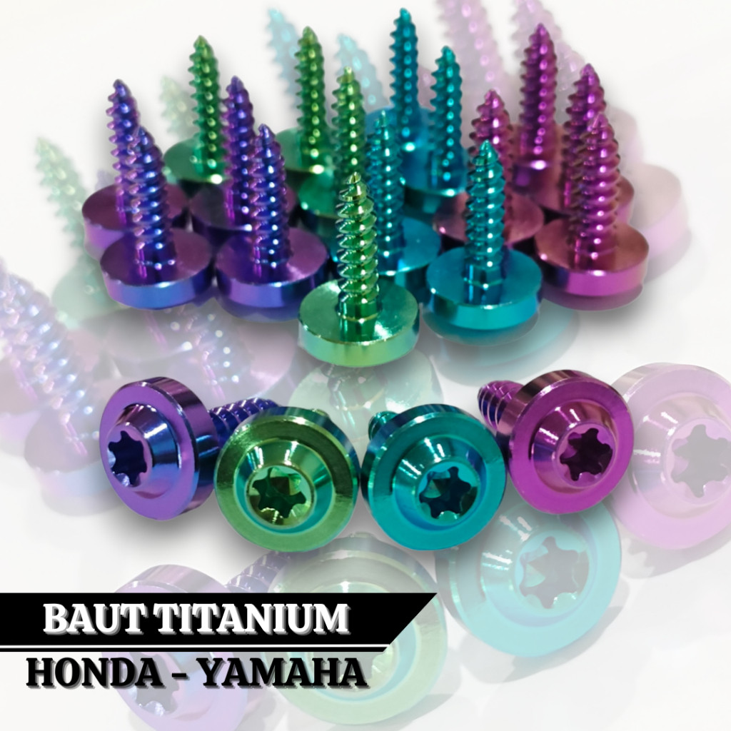 BAUT BODY TITANIUM M 5 x 15 - M 4 x 15 MOTOR HONDA & YAMAHA BAUT VARIASI BODY MOTOR M5x15 - M4x15 HA