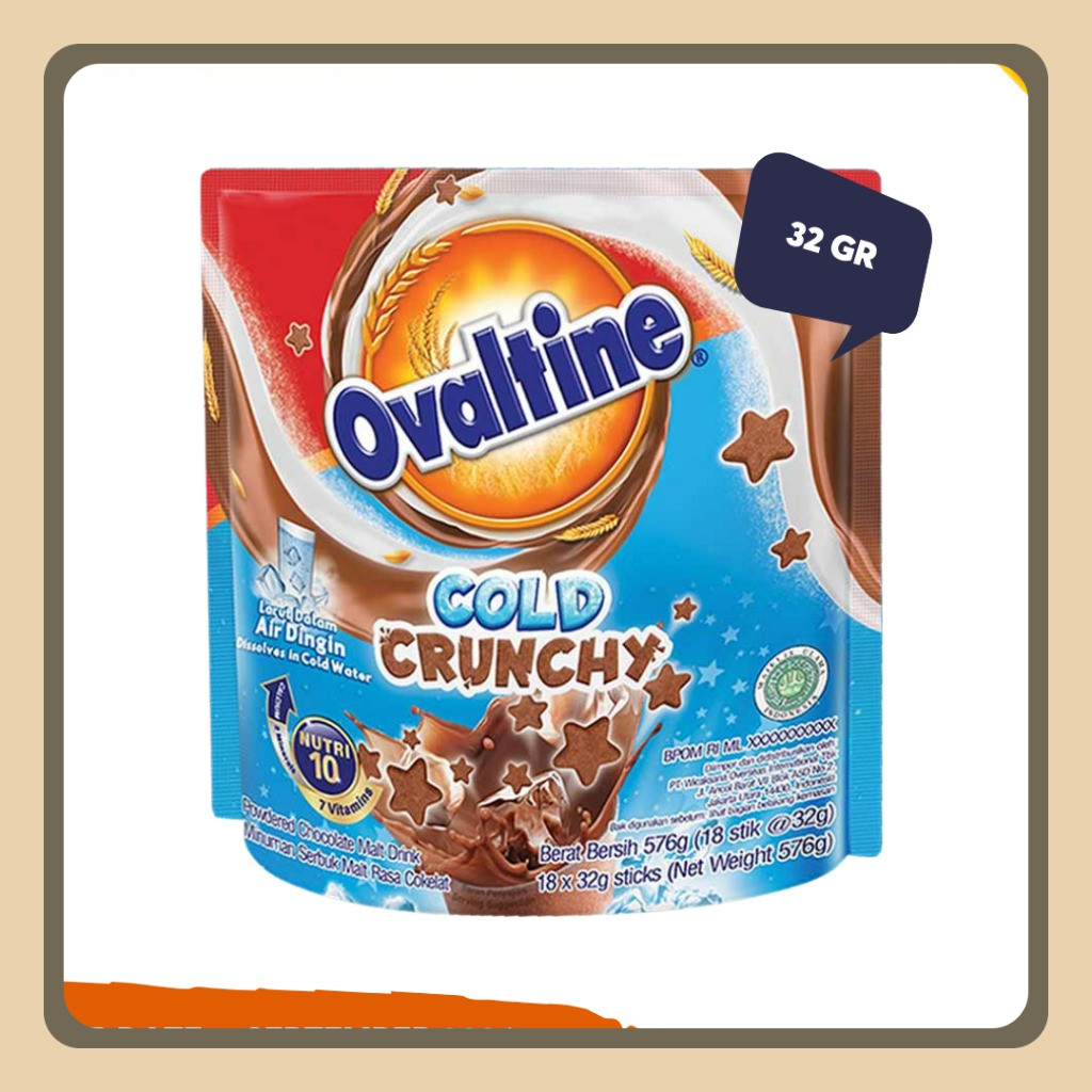 

Ovaltine Cold Crunchy Susu Bubuk Coklat Stik 32 gr x 18 stik