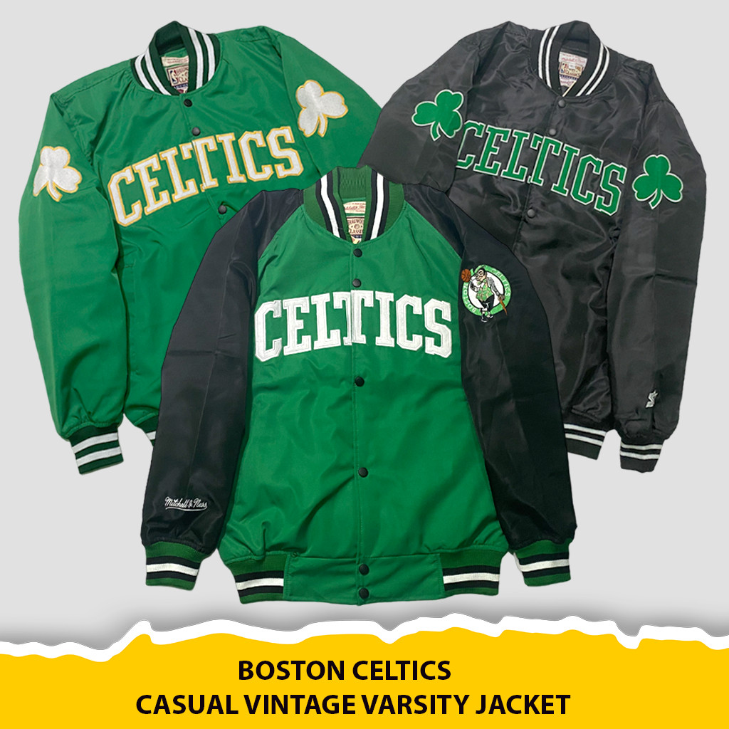 Jaket Varsity Parasut Pria Wanita NBA Basketball Celtics Series Team Premium Bordir