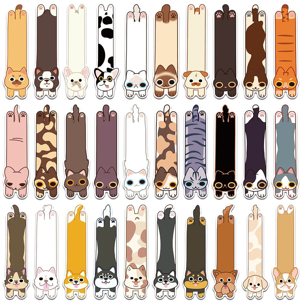 

30Pcs Cute Cats Dogs Themed Bookmarks Animal Decorations Student Reading Books Book Page Marking Paper Card Marking Bookmarks