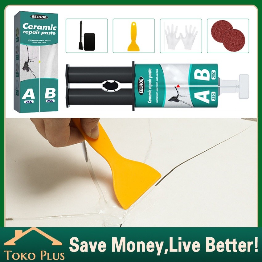 Lem Keramik AB Pecah Pasta Perbaikan Ubin Tahan Air Bak Kamar Mandi Perekat Keramik Lem AB Pecah