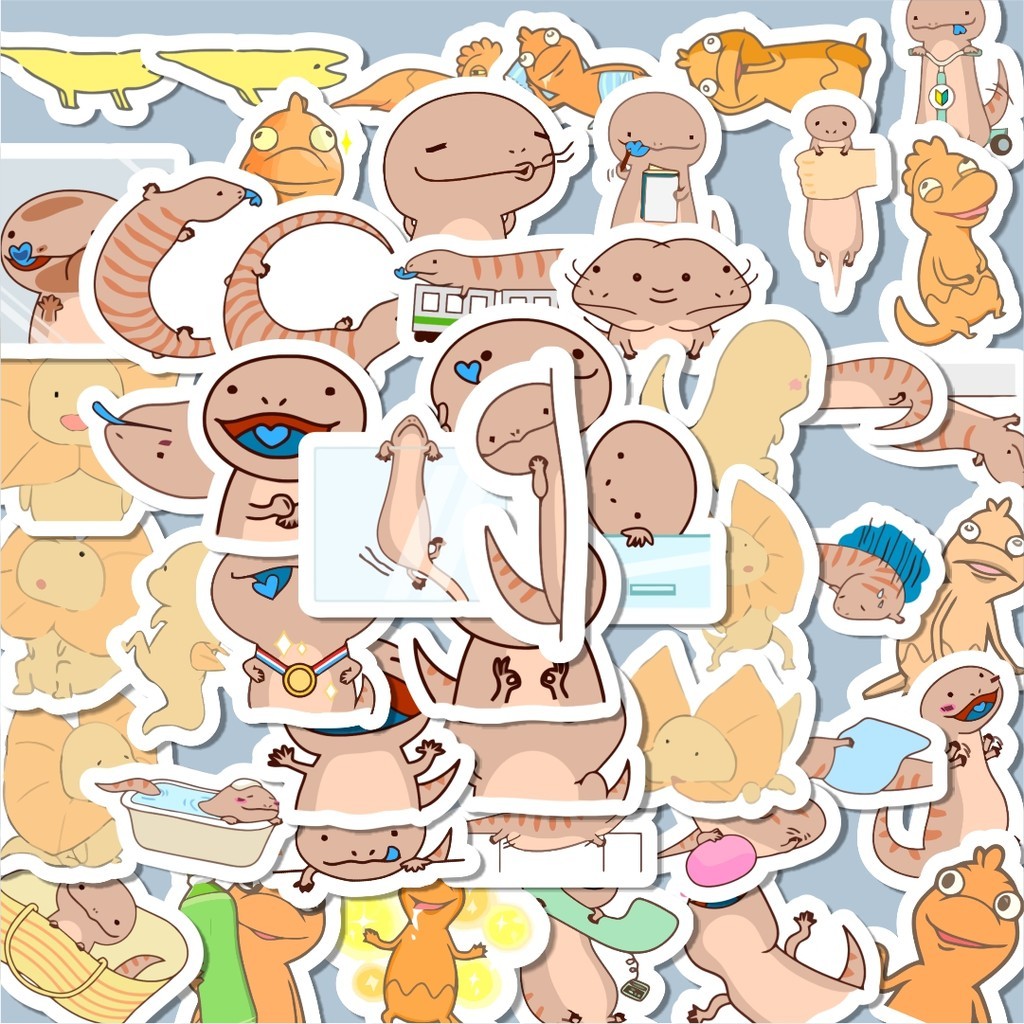 

100PCS Lucu Sticker Hewan Cicak Lucu Anti Air Stikers Berperekat Waterproof Sticker Decal Buat Motor Helm Buku Journal Koper Casing HP Laptop Botol Minum