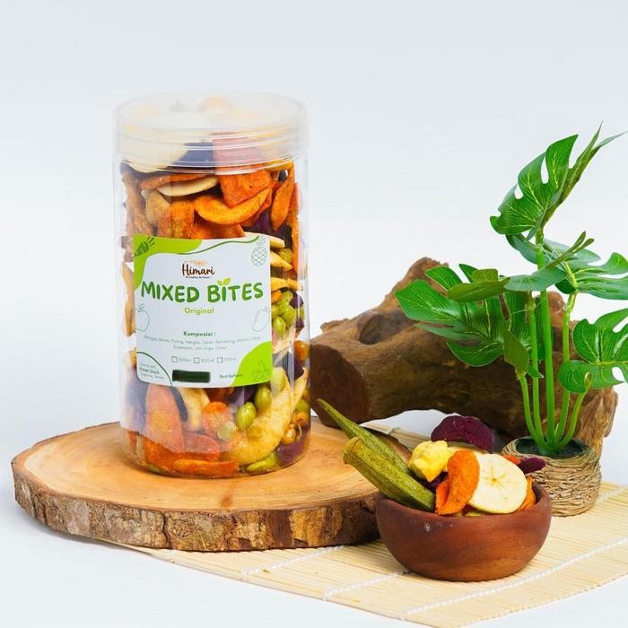 

Himari Mixed Bites Keripik Buah & Sayur Kering 100% Lokal Cemilan Kripik Fruits Chips - Original, Jar 750ml