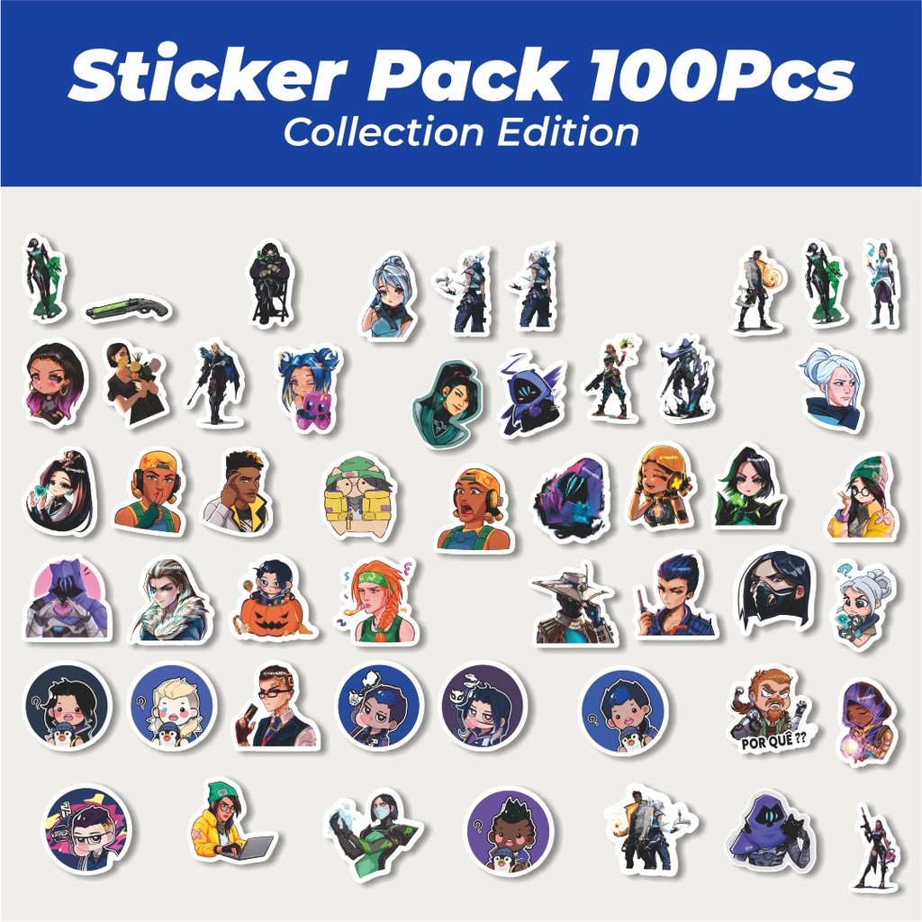 

Hot Stiker Kartun Valorant Stiker Lucu Anti Air Stikers Berperekat Waterproof Sticker Decal Buat Motor Helm Buku Journal Koper Casing HP Laptop Botol Minum