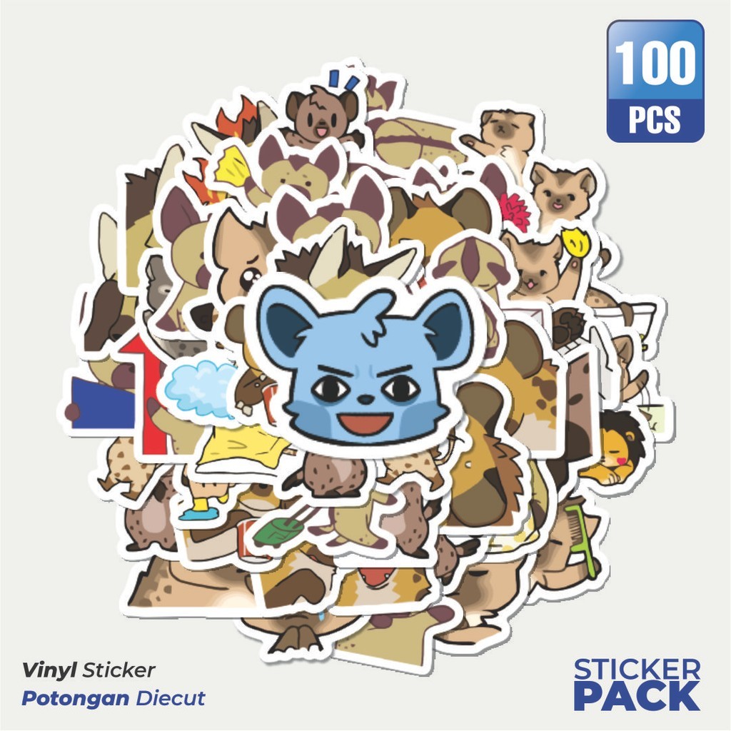 

Stiker Vinyl Stiker Hewan Hyena Waterproof Aesthetic- Untuk Laptop, Motor, dan Helm - Paper Stationery Pack