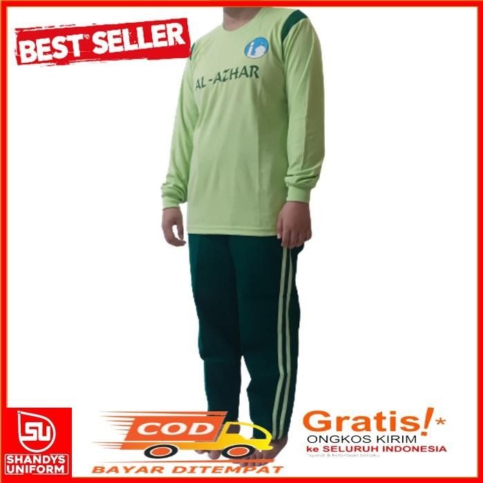 Terlaris  -Shandys Uniform I Setelan Seragam Olahraga SD Al-Azhar Lengan Panjang - Hijau, S