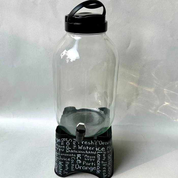 Herevin Juice dispenser kaca bulat 5 liter - Hitam water