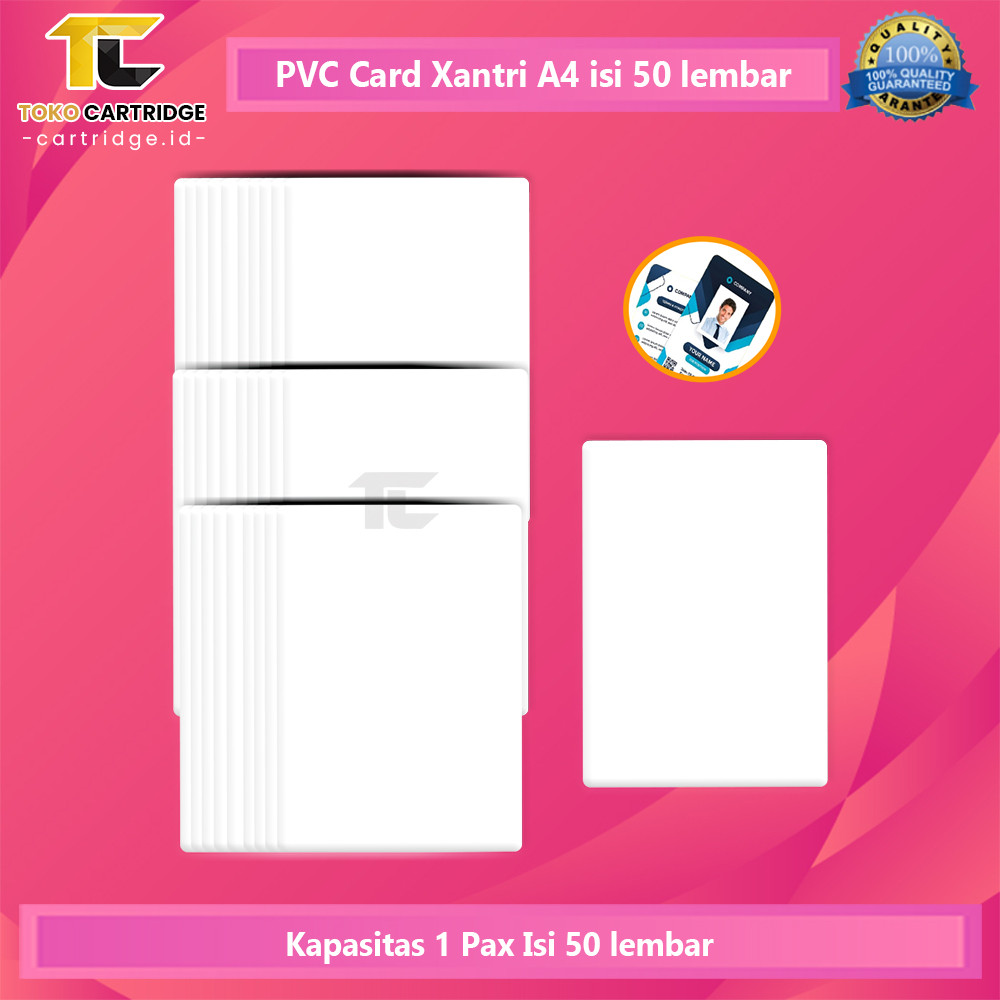 

PVC ID CARD Xantri Polos A4 isi 50 lembar Bahan Polyvinyl Chloride (PVC) Eksklusif