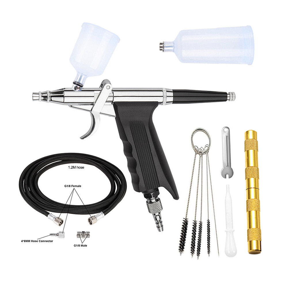

Gravity Feed Dual-Action Airbrush Spray Gun Art Craft Model Paint Nail Cake Diy 0.3MM 7CC 20CC 40CC Cup 15-50 Psi Air Brush Pen