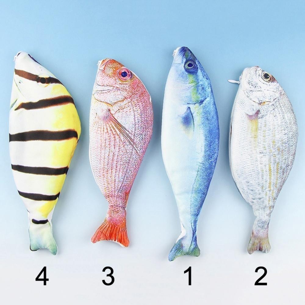 

Funny Creative Gift Fish Shape Pencil Bag Pen Case Zipper Pouch School Stationery Cute Pen Bag