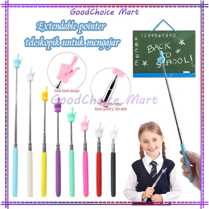 

Tongkat Jari Teleskopik Penunjuk Papan Tulis / Desain Jari Teleskopik / Tongkat Jari Telunjuk