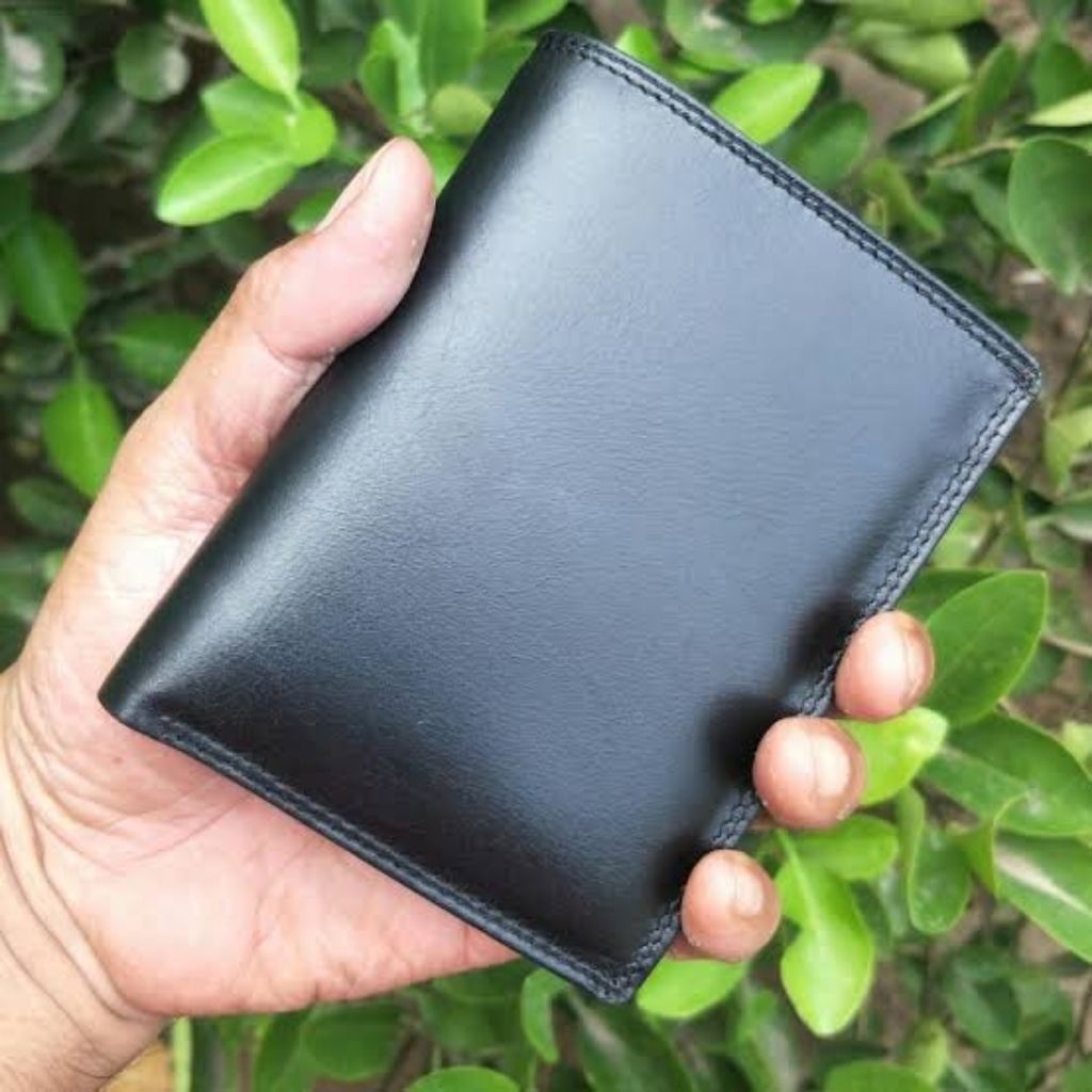 CF45RT Dompet Pria Kulit Asli Sapi Model Casual Warna Hitam dan Coklat