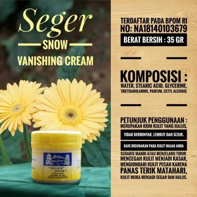 Seger Snow Vanishing Cream [35 gr /6 pcs] Facial Pelembab Moisturizer Perawatan haslin