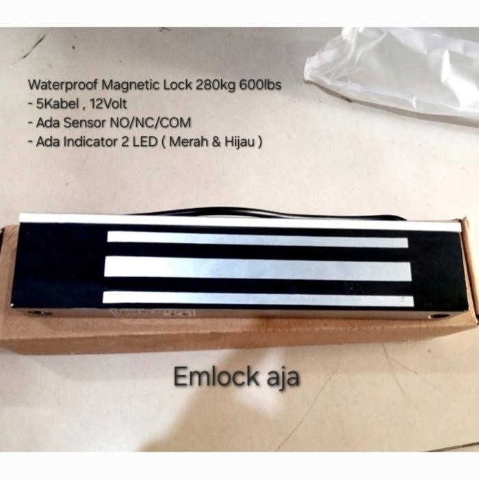 

Waterproof Emlock 280kg 600lbs 12V+Led Indicator & Door Sensor 5kabel - Mlock+Breket ZL Sale