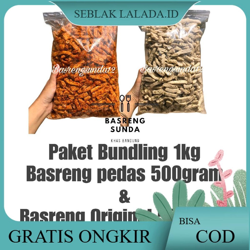 

Paket Hemat 1kg dapat 500gram PEDAS + 500gram ORIGINAL Cemilan Instan Food Snacks