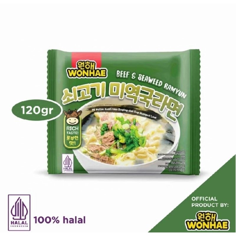 

Mujigae BY Wonhae beef & seaweed ramyun 120 gr..