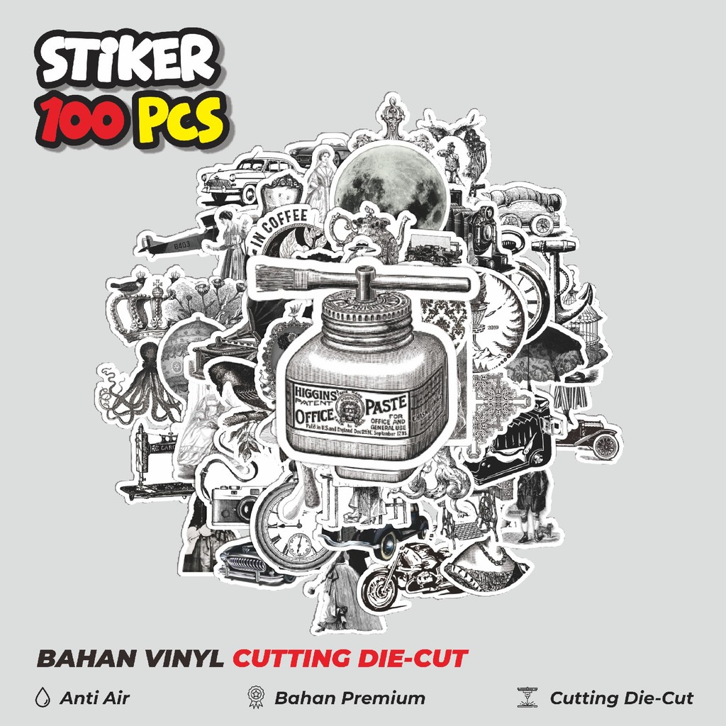 

Terbaru! 50 pcs Stiker Retro Classical Bnw Dekorasi Lucu Kreatif untuk Notebook, Skateboard, HP