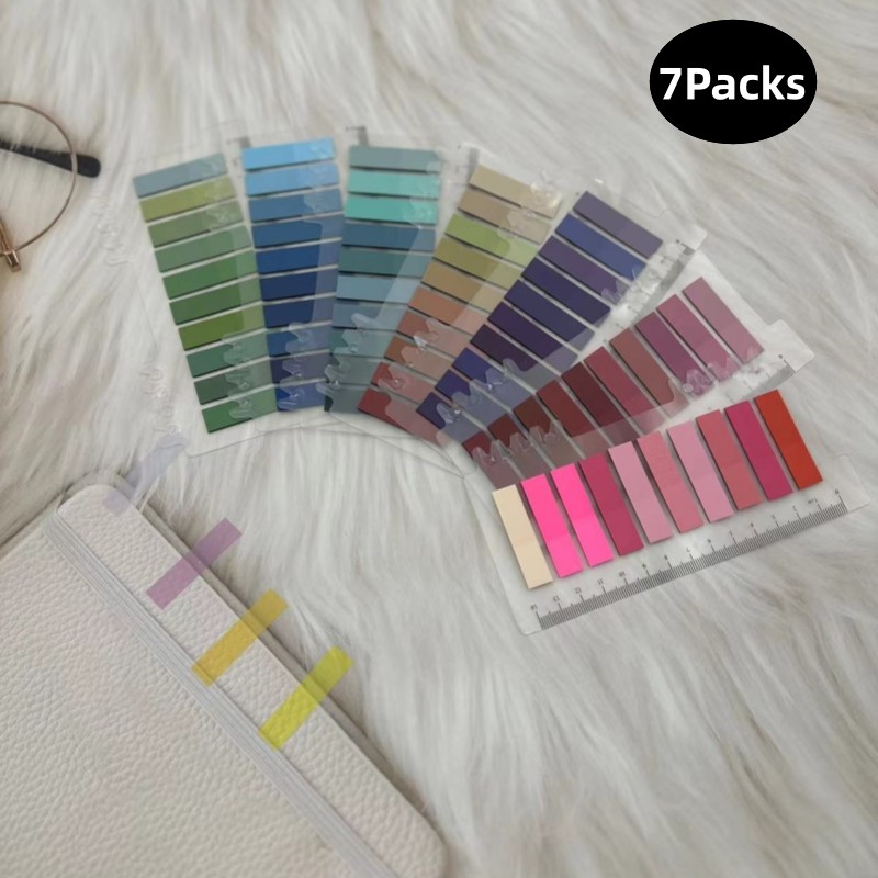 

7Packs 1400 Sheets Stickers Transparent Sticky Notebook Pads Notepads Clear Bookmark Read Book Stationery School Supplie