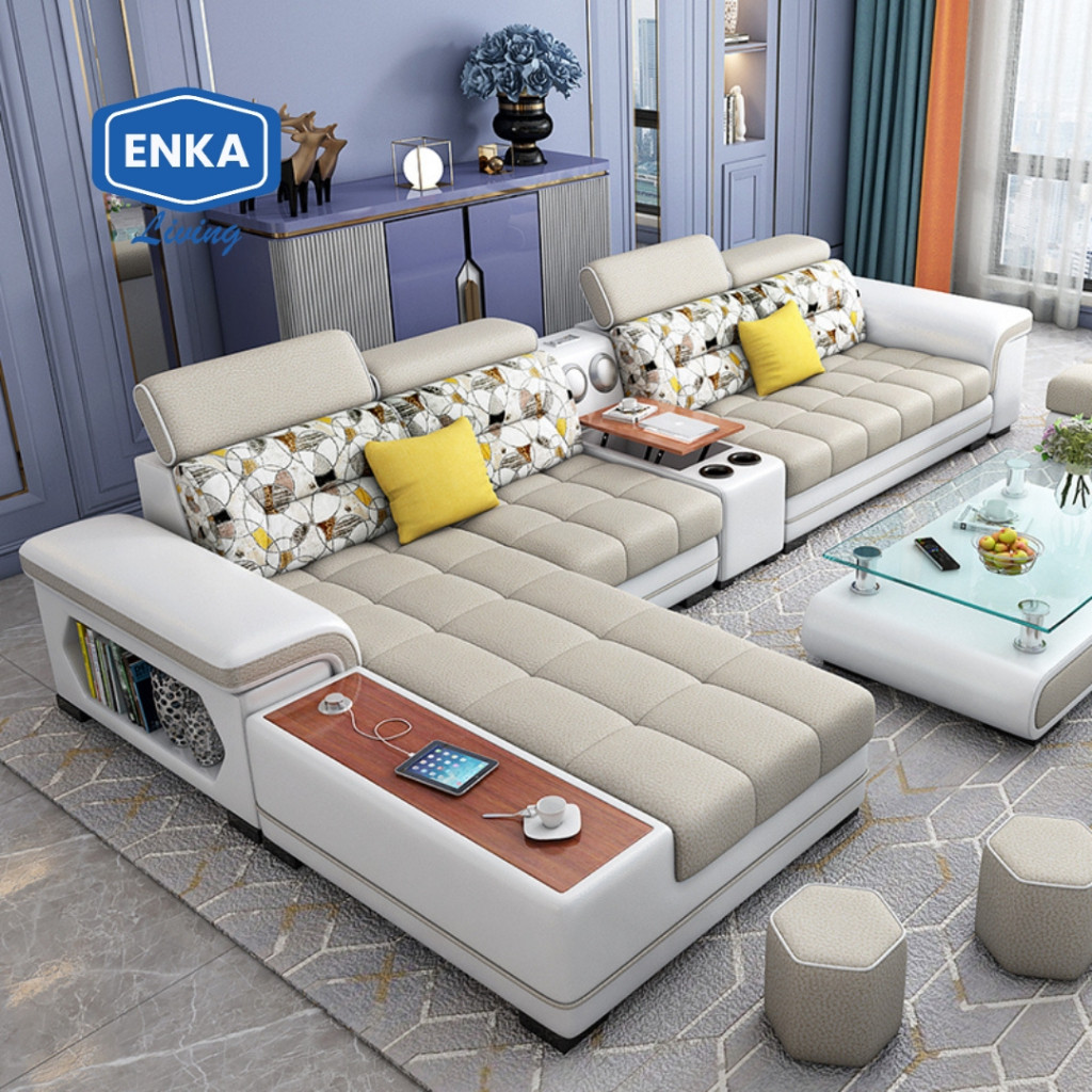 Kursi Sofa Ruang Tamu leter L Desain Mewah