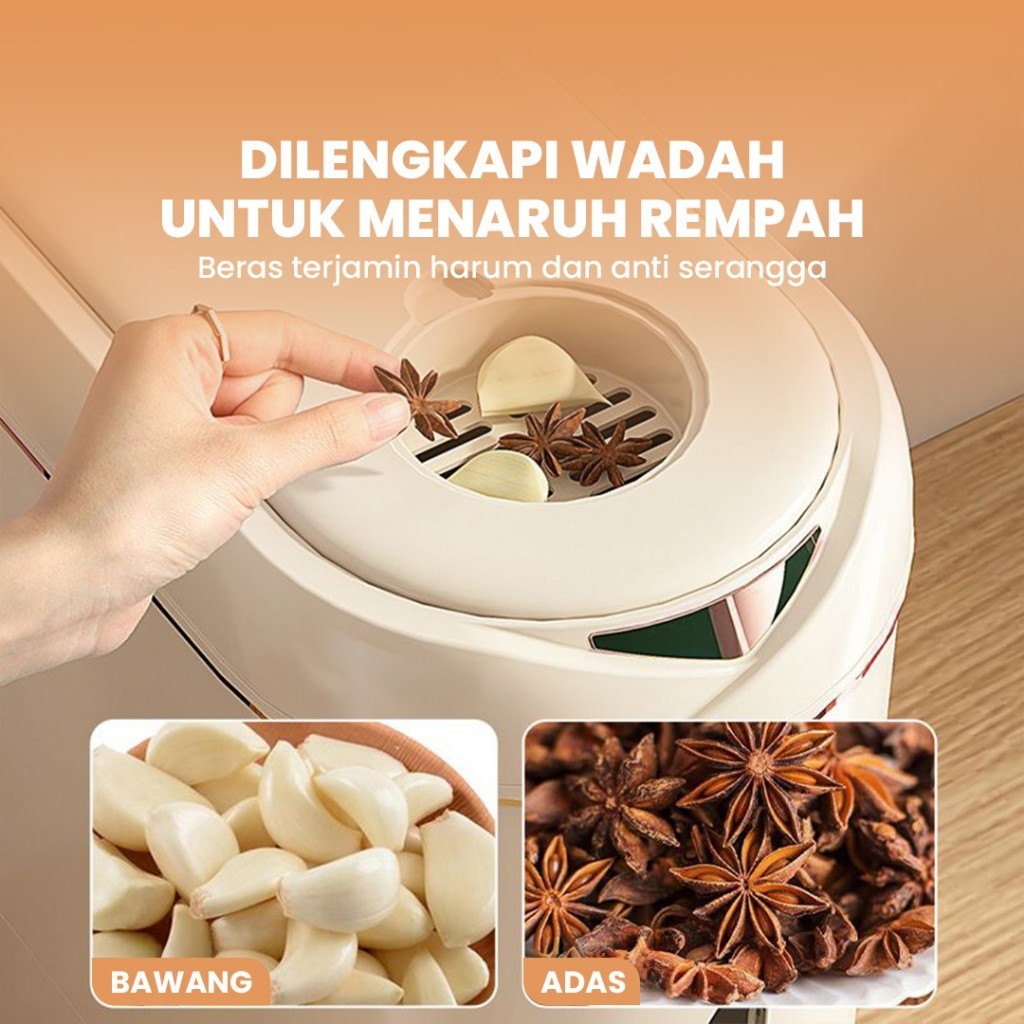 My_Genz Livingola Discount 50Rb Dispenser Beras Tempat Penyimpanan Beras Otomatis Aesthetic 5-10Kg