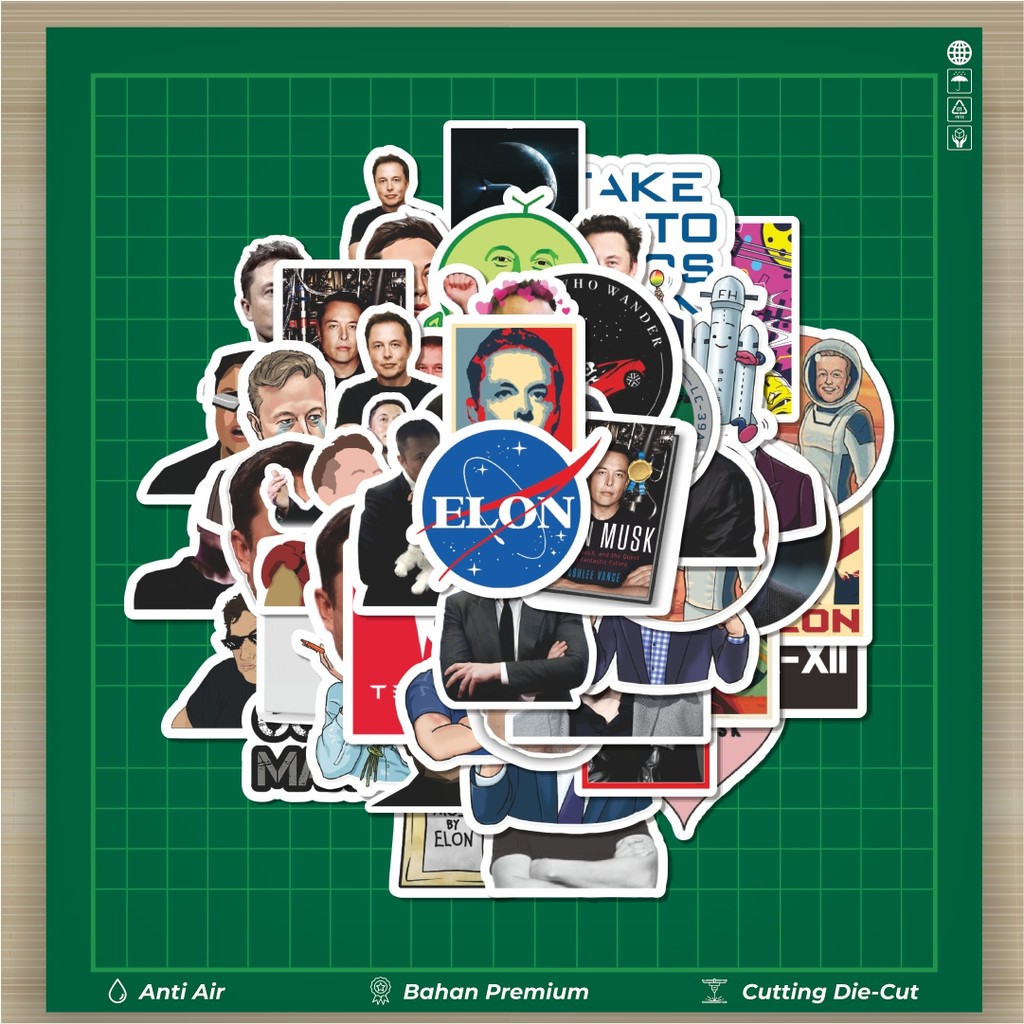 

HOT 50 PCS STIKER Stiker Elon Musk Stickers Stiker Fashion Cars Decal Dingin Kartu Album Custom Vinyl Anti Air- Sticker Aesthetic Buku Journal Koper Casing HP Tablet Laptop Helm Motor Botol Minum