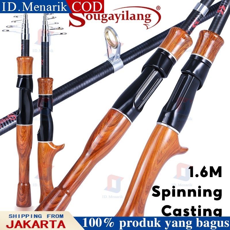 Sougayilang Joran Spinning/Casting 1.6m Teleskopik Ring Pandu Keramik